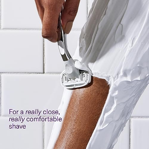 Flamingo Foaming Shaving Gel and Original Razor Blade Refill Cartridges - 6 Count - Shaving Razor Set for Women