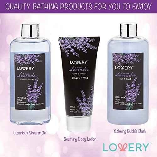 Gifts for Her, Spa Gift Basket, Luxury 9pc Bath & Body Set For Women & Men, Lavender & Jasmine Scent With Shower Gel, Bubble Bath, Lotion, Bath Salt, Body Scrub, Massage Oil, Loofah & Basket