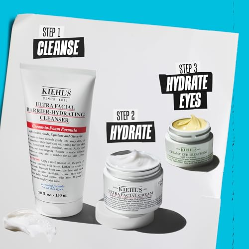 Kiehl's Ultra Facial Barrier-Hydrating Cleanser, Cream-To-Foam Non-Stripping Daily Face Wash For All Skin Types, Including Sensitive