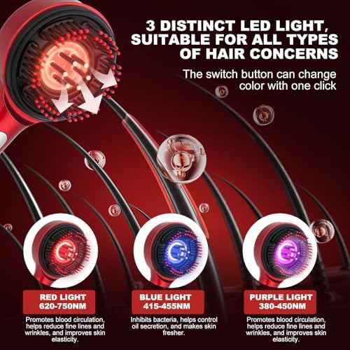 3 in 1 Scalp Massager Hair Grown Oil Applicator, Electric Hair Massager Scalp Laser Comb with IPX7 Waterproof