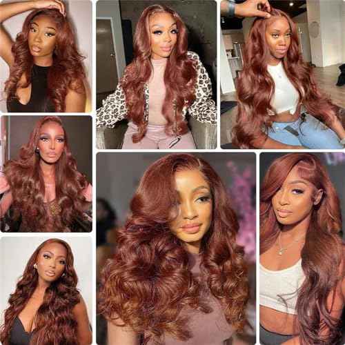 Color 33 Body Wave Bundles Reddish Brown Bundles Human Hair 24 26 28 Inch Mixed Length Unprocessed Virgin Copper Red Bundle Hair Extensions