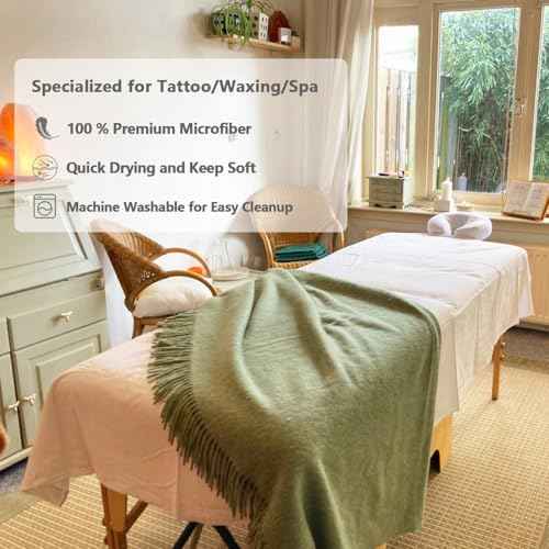 4 Sets Extra Thick Massage Table Sheets Sets Soft Premium Microfiber 3 Piece Set Massage Sheet Set for Salon Spa Bed Include Fitted Covers Flat Sheets Face Cradle Cover