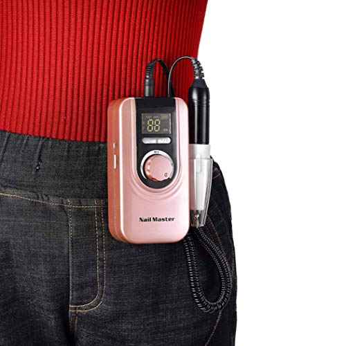 Miss Sweet RPM35000 Professional Rechargeable Portable Nail Drill Acrylic Nail Machine Electric Nail File for Acrylic (Rose Gold)