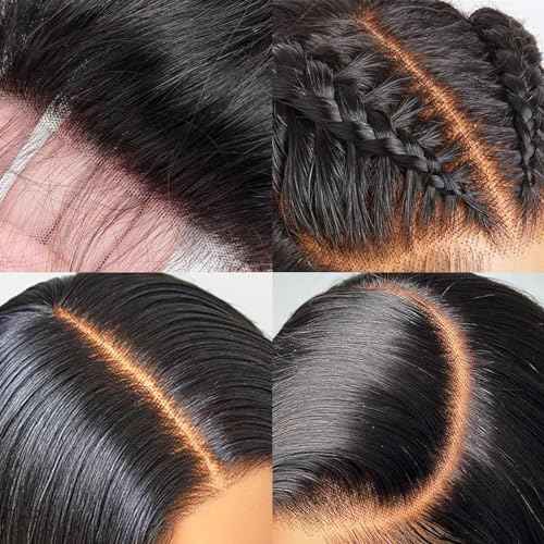 Body Wave Lace Front Wigs Human Hair Pre Plucked 180% Density 13x6 HD Transparent Frontal Wigs Human Hair for Women Natural Black Color 24 Inch