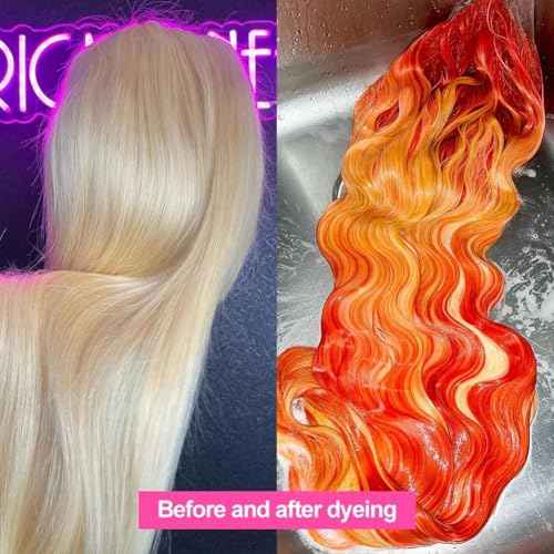 Ice Pear 200 Density 28 Inch 613 Body Wave Human Hair Wig, 613 13X6 Lace Front Wigs Human Hair Pre Plucked,Blonde Glueless Wig Bleached Knots with Baby Hair