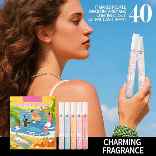 Perfume Fragrance Mist,Hair & Body Perfume Spray Set,Long-Lasting Fresh Fruity Spray for Women,Travel Size Mini Fragrance Mist Gift Set,5 Scents(40.59.62.68.71)