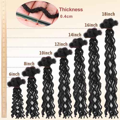 30 Locs Pack ? 16 Inch Permanent Dread Extensions, Made with 100% Human Hair in Afro Kinky Style, 0.4cm Micro Size for Realistic Dreadlock Look