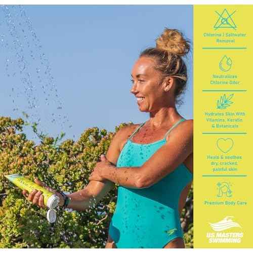 TRISWIM Chlorine Removal Body Wash & After Swim Lotion with Dermasport pH Balancing Cleanser, Hydrating Face Moisturizer, and Facial Sunscreen SPF 50 Bundle | Complete Skincare & Haircare for Swimmers