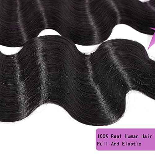 Body Wave Bundles 10A 1 Bundles Human Hair 100% Unprocessed Brazilian Virgin Raw Hair Bundles Extensions Double Weft Curly Weave Bundles Human Hair Natural Color Deals Full And Thick 32 Inch