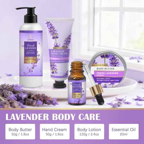 Gift for Women, Spa Gift Baskets for Women - 17pcs Lavender Sets with Body Lotion, Bubble Bath, Relaxing Bath Sets, Birthday Christmas Gifts for Her, Spa Kit for Mom Wife Sister Friend