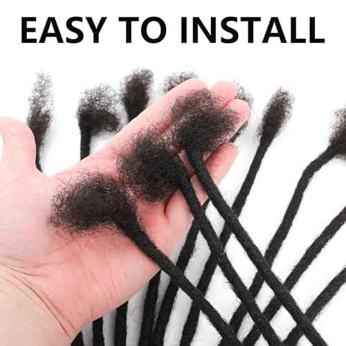 Loc Extensions Human Hair 4 Inch 0.6cm 100 strands Locs Extensions Real Human Hair Natural Black for Women Men 100% Full Handmade Permanent Dreadlock Extensions Human Hair An Be Dyed Bleached Curled