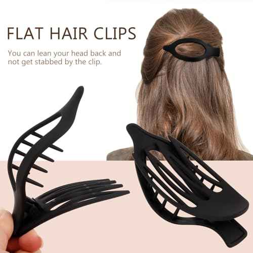 Flat Hair Claw Clips for Thick and Thin Hair - Large Alligator Clips, Duck Billed Barrettes and Matte Neutral Clamps for Women and Girls