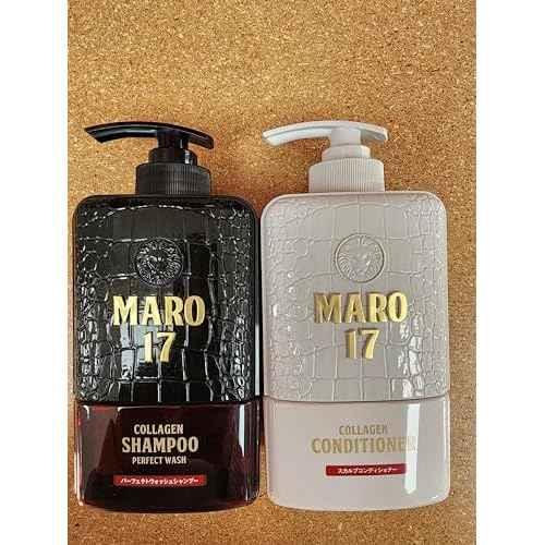 MARO17 Japan's #1 Collagen Shampoo Perfect Wash & Conditioner Duo - Moisturizing, Hair Thickening Shampoo & Conditioner Set - Cleanses Dirt & Regenerate Collagen to Support Healthy Scalp & Fuller Hair