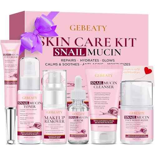 Skincare Gifts Set for Women,Skin Care Set Kit,Hydrating Moisturing Repairing Soothing Snail Mucin Facial Skin Care Routine Kit for Dull Skin & Dry Skin,Travel Skin Care Gift Set Women Teens Mom Wife