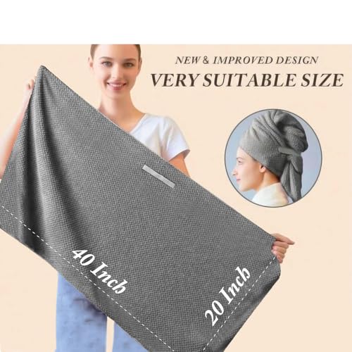 Microfiber Hair Towels, Waffle Hair Towel Set, Super Soft Highly Absorbent, Sturdy Quick Drying Turbans for Long, Thick, Curly Hair (5 Pack, 40" x 20")