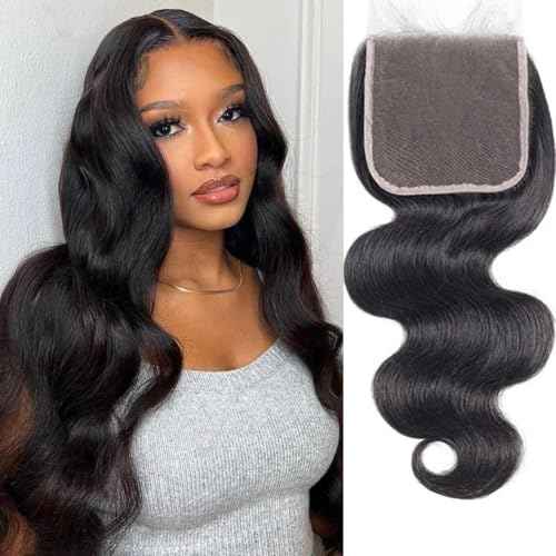 5x5 Hd Lace Closure Human Hair Body Wave Closure Invisible Skinlike Frontal Hd Lace Closure With Baby Hair 20 Inch Free part 5x5 Closure Human Hair Pre-Plucked Natural Hairline Natural Black 20inch