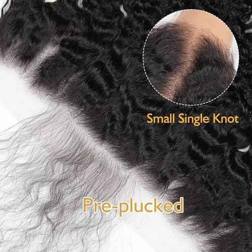 5x5 Burmese Curly Clousre Human Hair Hd Lace Closure 0.10 mm Invisible Ultra-Thin 5x5 Hd Lace Single Knot Pre Plucked 12a Brazilian Raw Human Hair Extensions Nature Black 18 Inches