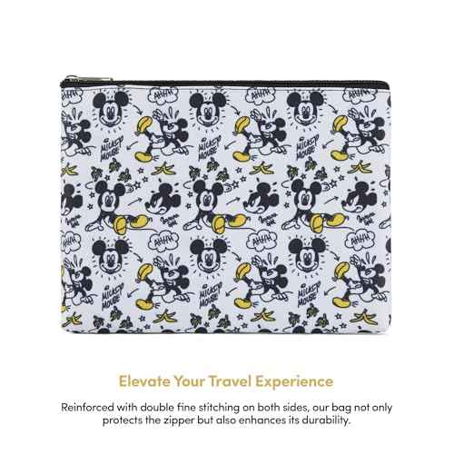 Mickey Mouse Cosmetic Case Set - Officially Licensed Mickey and Minnie Mouse Travel Cosmetic Case 3 Piece Set - Girls, Boys, Teens, Adults (Black Mickey)