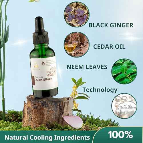 ABERA Alan Silver Serum ? Gentle Botanical Formula for Dry, Flaky Scalp and Sensitive Skin ? Enhances Skin Comfort and Moisture Balance ? Lightweight, Non-Greasy Texture ? Bonus Gift Included