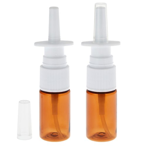 Bright Creations Nasal Spray Bottle - Pack of 24-0.35 fl oz (10 ml) Refillable Nasal Spray - Amber Nose Sprayer - Fine Mist Nozzle & Refillable Atomizer