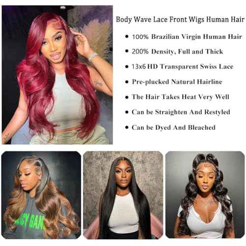 Body Wave Lace Front Wigs Human Hair 13x6 HD Lace Front Wig Human Hair Pre Plucked Body Wave Glueless Wigs Human Hair for Women