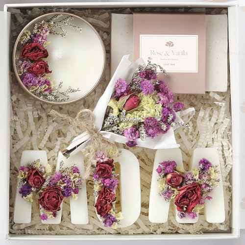 Gift Basket for Mom ? Birthday & Christmas Small Spa Box ? Relaxing Mom Gift Set with Candle, Soap & Wax Melts ? Perfect Xmas, Holiday or Birthday Present