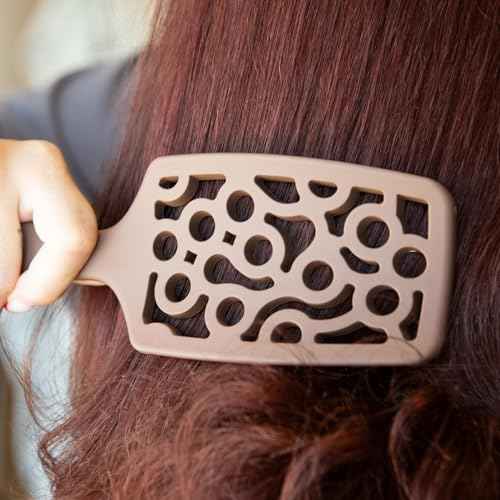 FRAMAR Professional Vented Hair Brush ? Curved Hair Brush For Blow Drying, Wet Paddle Brush For Hair, Vent Brush For Blow Drying, Wet Hairbrush For Women ? Heat Resistant ? Chocolate