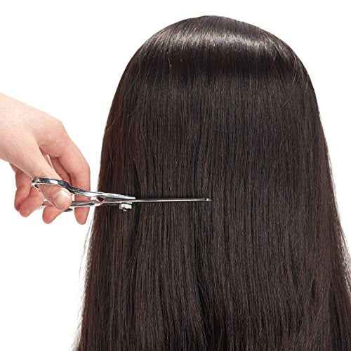 24"-26" 100% Human hair Mannequin head Training Head Cosmetology Manikin Head Doll Head with free Clamp (Black Hair)