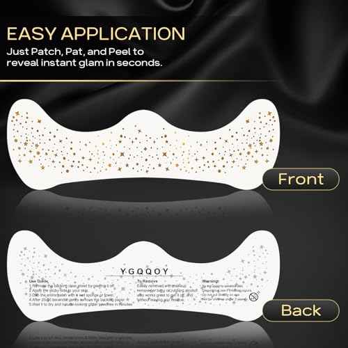 Glitter Freckles Face Tattoo - Sparkle Makeup Patches, Gold Face Glitter Speckles, 4pcs