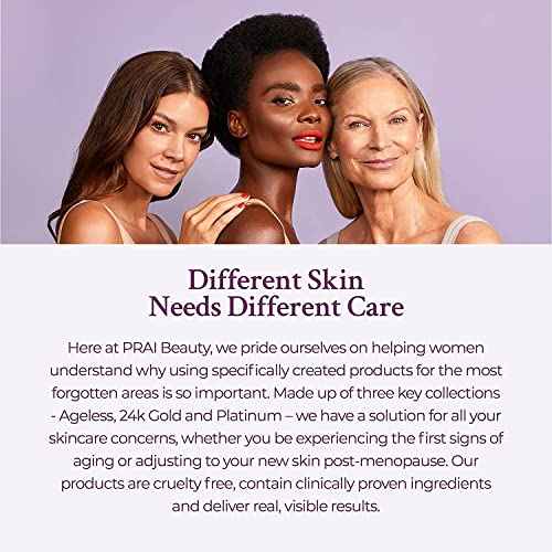 PRAI Beauty Ageless Day and Night Neck Creme Set | 1 Throat & Decolletage Day Creme and 1 Throat & Decolletage Night Creme | Skin Tightening Cream Set for Instantly Ageless Neck | 1.7 Oz Each