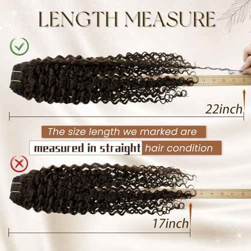 Hetto Curly Clip in Hair Extensions Human Hair 18inch 120g 7pcs #2 Darkest Brown Curly Clip in Human Hair Extensions Natural Wavy Clips in Extension Human Hair