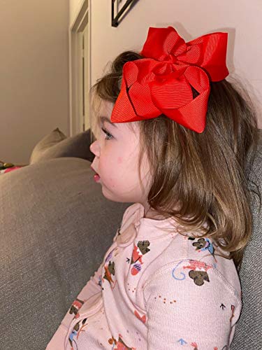 CÉLLOT Big Bows for Girls 8inch Oversize Large Boutique Hair Bows Alligator Hair Clips for Girls Teens Toddlers Kids Hair Accessory (14pcs/Rhinestone)