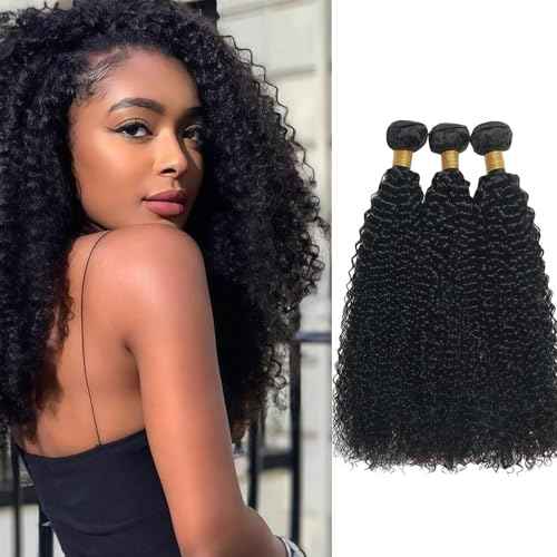 Water Wave Human Hair Bundles 12 14 16 Inch Black 3 Bundles Deals for Black Women Virgin Human Hair 12A Double Weft Quick Brazilian Hair Weave
