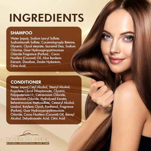 Dominican Magic Coconut Detangler Shampoo and Conditioner - Natural Hydrating Shampoo and Conditioner with Coconut Oil and Aloe Vera for Dry Hair, (1 Gal x 2)