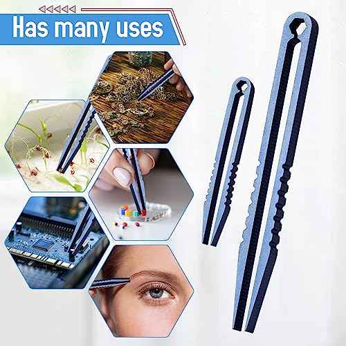 2Pcs Mini Titanium Tweezers, Portable Travel EDC Tweezers