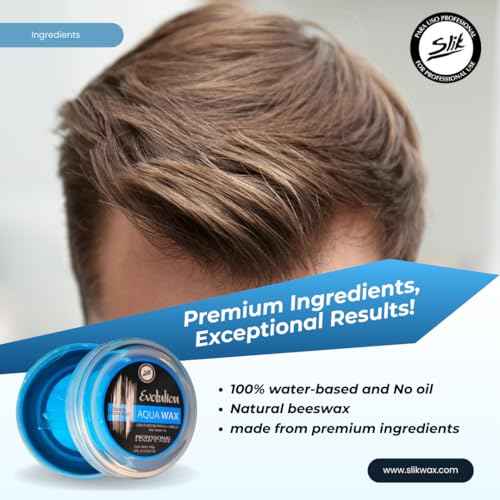 SLIK Aqua Wax Water-Based Hair Styling Wax 140g / 4.9oz - Strong Hold, Frizz Control, Easy Wash Out - Unisex Hair Wax for Men, Women, Teens, and Kids - 2 Packs