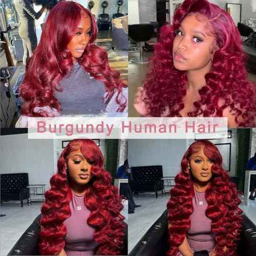 Burgundy Bundles Human Hair Body Wave 24 Inch Bundle Brazilian Hair Wine Red Body Wave Human Hair Extensions