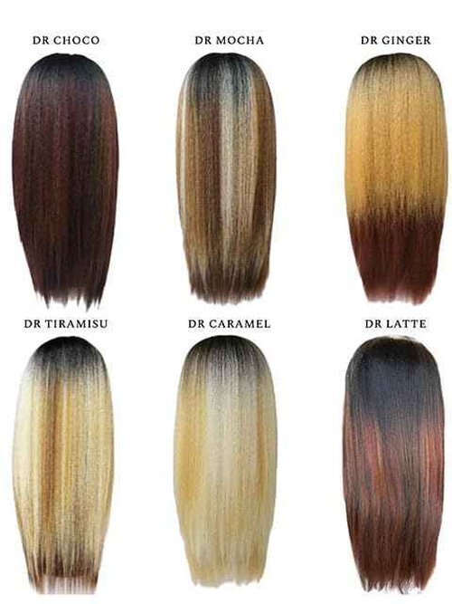 Janet Collection melt VEIL BANG HD 360 HUMAN HAIR BLEND PRIME UNIMIX Hand-Tied 13X6 Frontal with HD 360 Glueless Transparent Lace DOMI Wig (COLOR #DR CHOCO)