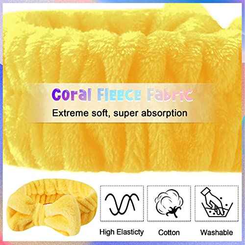 Jutom 74 Pcs Spa Headband Set 37 Styles Coral Fleece Terry Cloth Facial Hair Wrap Cosmetic Headband for Makeup, Soft Skincare & Washing Face Bow Hairbands for Women