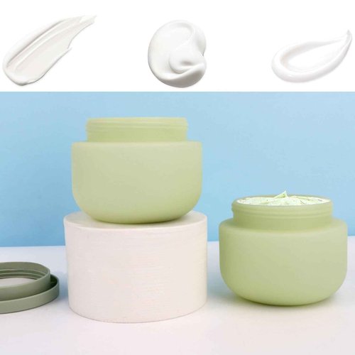 Qeuly 8.8 Oz Plastic Jars With Lids，2 Pcs Cosmetic Containers With Lids, Leak Proof Cosmetic Jars, Body Butter Containers for Cream, Bath Salt, Sugar Scrub, Gel, Slime, Rhinestone Storage