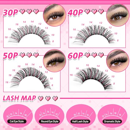 wiwoseo Cluster Eyelash Extensions 560pcs Lash Clusters Wipsy Cluster Lashes D Curl Eyelashes Clusters Individual Lashes DIY Lash Extensions Cluster Lashes Natural Look Eyelashes Clusters (8-16MM)