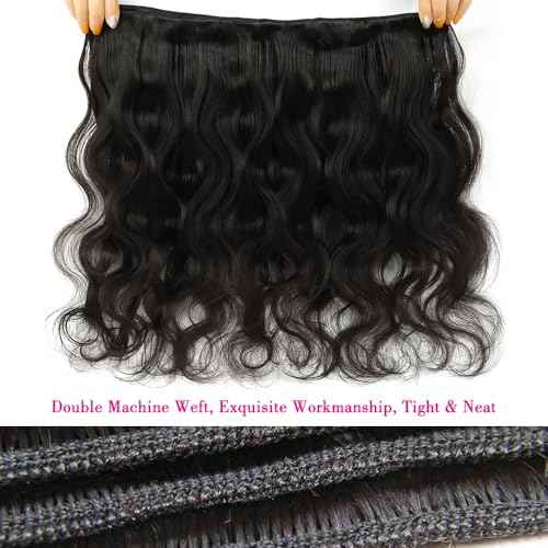12A Human Hair Bundles 22 24 24 Inch Body Wave Bundles Human Hair Extensions 300g Unprocessed Brazilian Virgin Body Wave 3 Pieces Deals Brazilian Quick Weave Natural Black Wavy Extensions