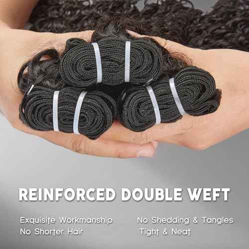 WEQUEEN Deep Wave Human Hair Bundles 20 Inch 100% 16A Brazilian Hair Long Lasting Deep Wave Bundles for Women
