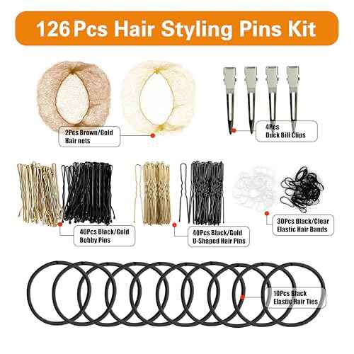 Hair Pins Kit,B1jounie YA Dance Stuff Cosmetology Kit Bobby Pins for Women Girls 126Pcs Hair Accessories Kit with Storage Box for Dance Ballet Cheerleading Travel