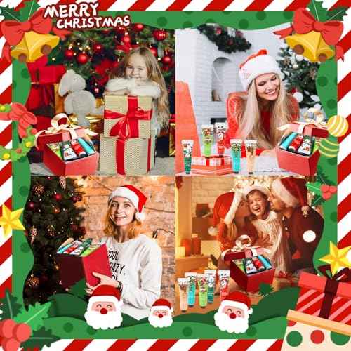 Christmas Hand Cream Set For Women, 10 Pack Mini Hand Lotion Travel Size Bulk For Dry Cracked, Moisturizer Cream For Stocking Stuffers and Christmas Decorations