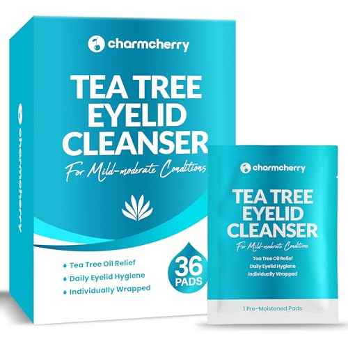 Tea Tree Oil Eyelid Wipes (36 Count), Individually Wrapped Eyelid Cleanser, Eyes Lid Cleaning Wipes for Stye Eye Treatment, Eye Wipe for Dry Eyes, Blepharitis, Mild to Moderate Conditions