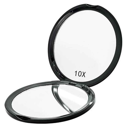 Magnifying Compact Mirror for Purse - 1x/10x Magnification Travel Makeup Mirror 4 inch Double-Sided Folding Mirror,Handheld Small Pocket Mirror for Gift,Travel Essentials