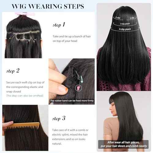 SIYUSI Clip in Hair Extensions Real Human Hair, 100% Brazilian Remy Human Hair Clip Ins, Invisible & Scalp-Friendly, Natural Black Mixed Chestnut Brown,7Pcs 4.23oz, 18 Inch