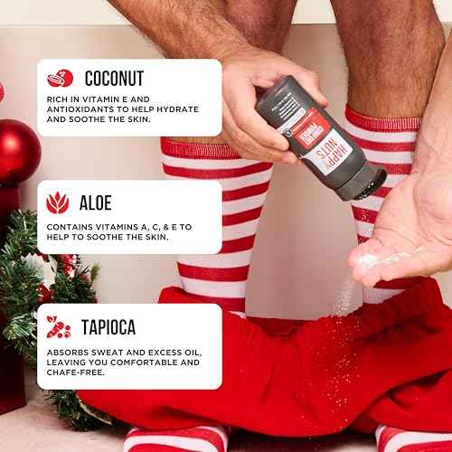 HAPPY NUTS Comfort Powder Deodorant For Men: Anti-Chafing Sweat Defense, Odor Control, Aluminum-Free, Perfect Stocking Stuffer Gift for Men's Private Parts 4 oz (2 Pack), Original Scent