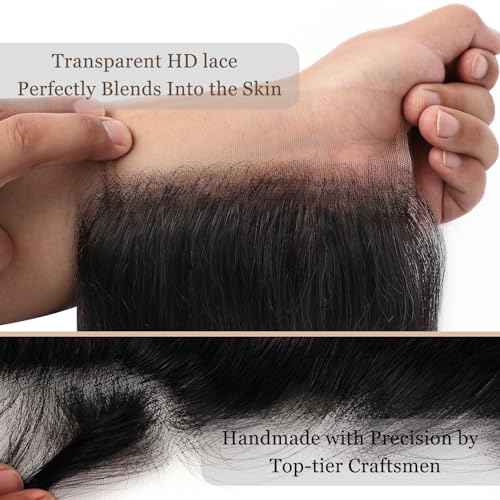 5x5 Human Hair HD Lace Closure for Woman 18 Inches Body Wave Invisible Lace Closure 12A Brazilian Virgin Remy Human Hair Pre Plucked